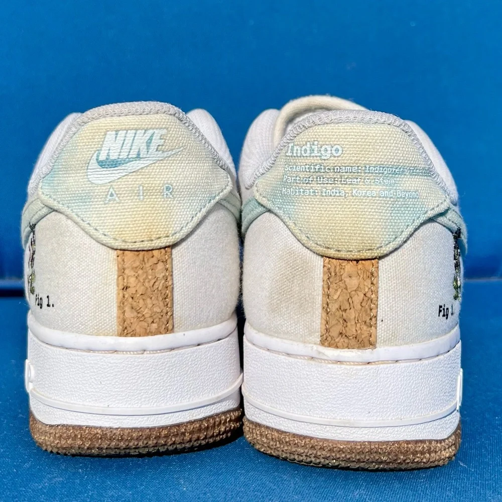 Nike Air Force 1 “Fig. 1 Indigo” Canvas Sneakers CZ0269-100 - Picture 3 of 13